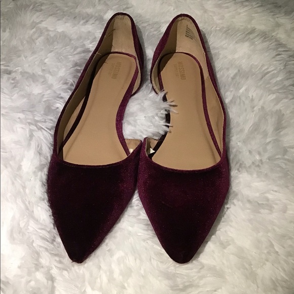 Mossimo Supply Co. Shoes - Mossimo supply co.Purple velvet pointed flat shoes